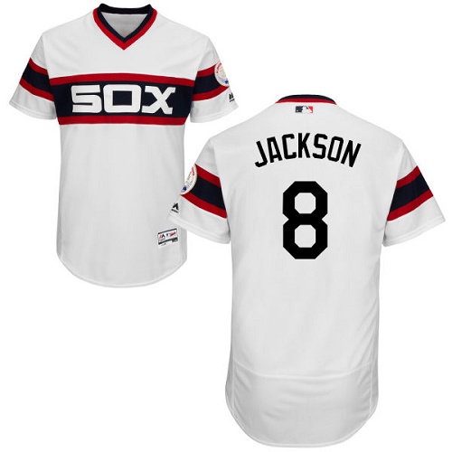 White Sox #8 Bo Jackson White Flexbase Authentic Collection Alternate Home Stitched MLB Jersey - Click Image to Close